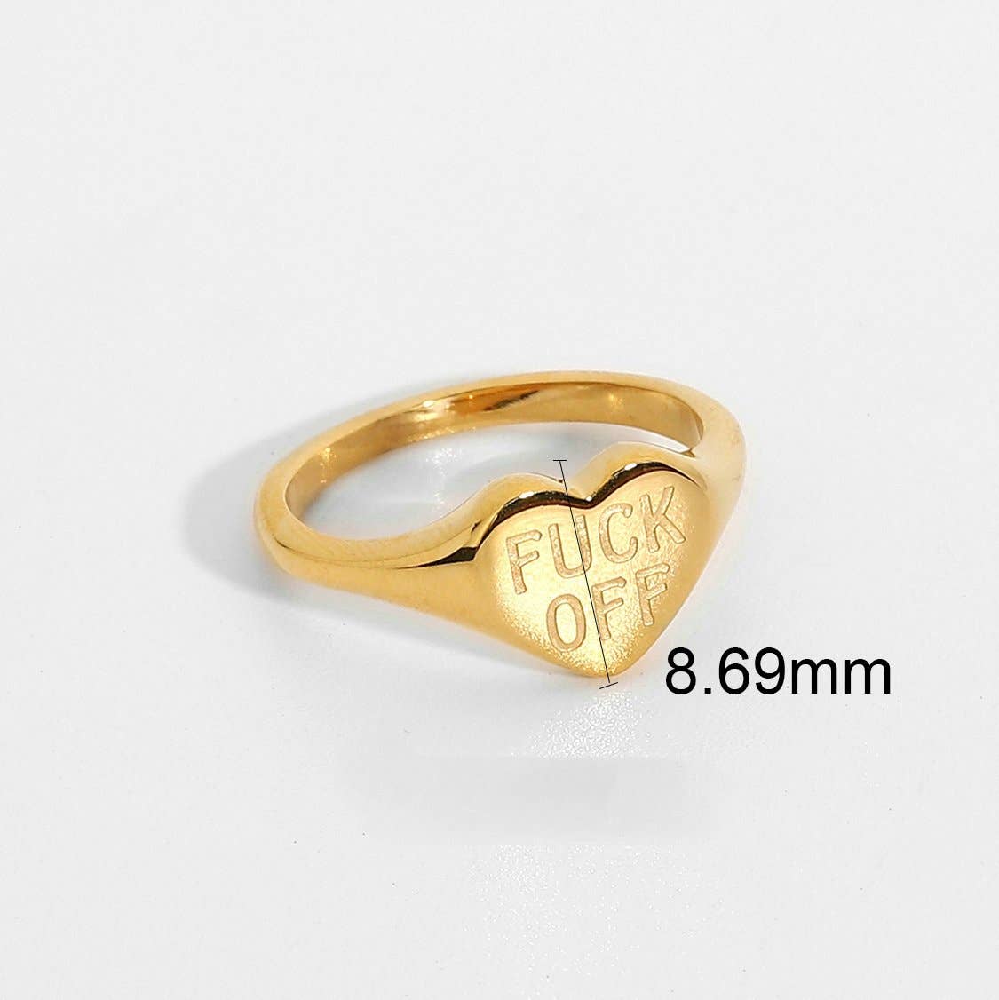 Herzförmiger Ring „Fuck Off“