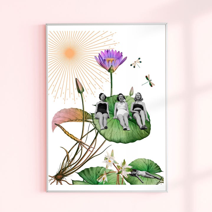 Poster Vintage Sun bathing FLora FLorae