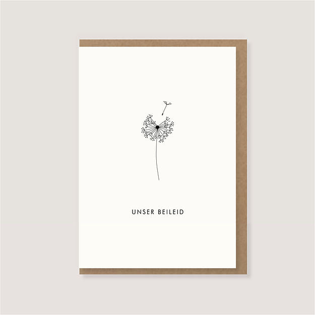 Klappkarte "Unser Beileid" Pusteblume Trauerkarte
