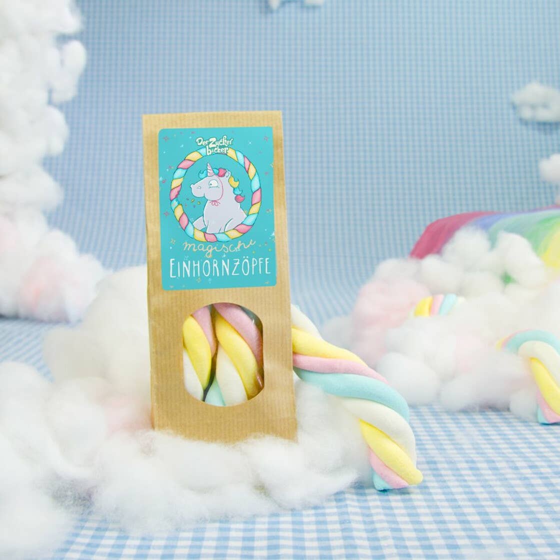 Wundertüte Mini Einhornzöpfe Bunte Marshmallow Spiralen