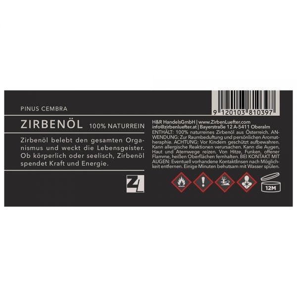Zirbenöl naturrein Österreich ZirbenLüfter