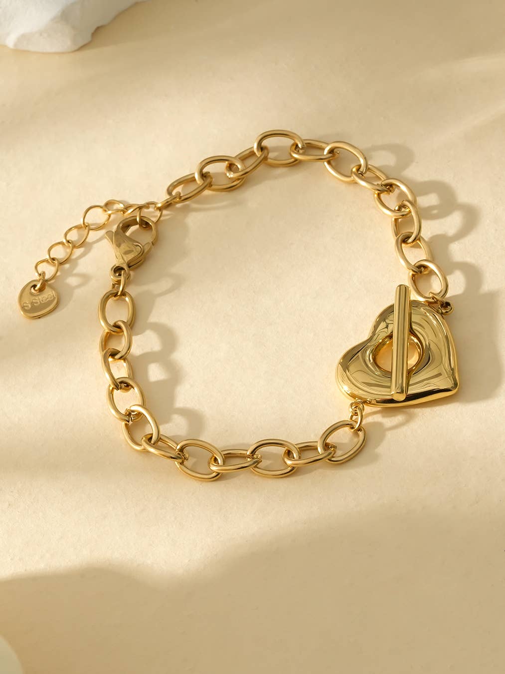 Herz-Croisette-Goldarmband
