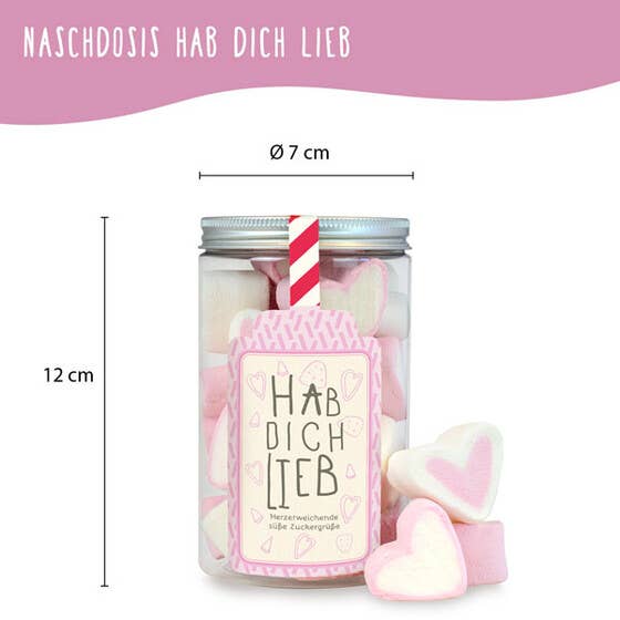 Naschdose Hab Dich Lieb Marshmallow Herzen Geschenkdose
