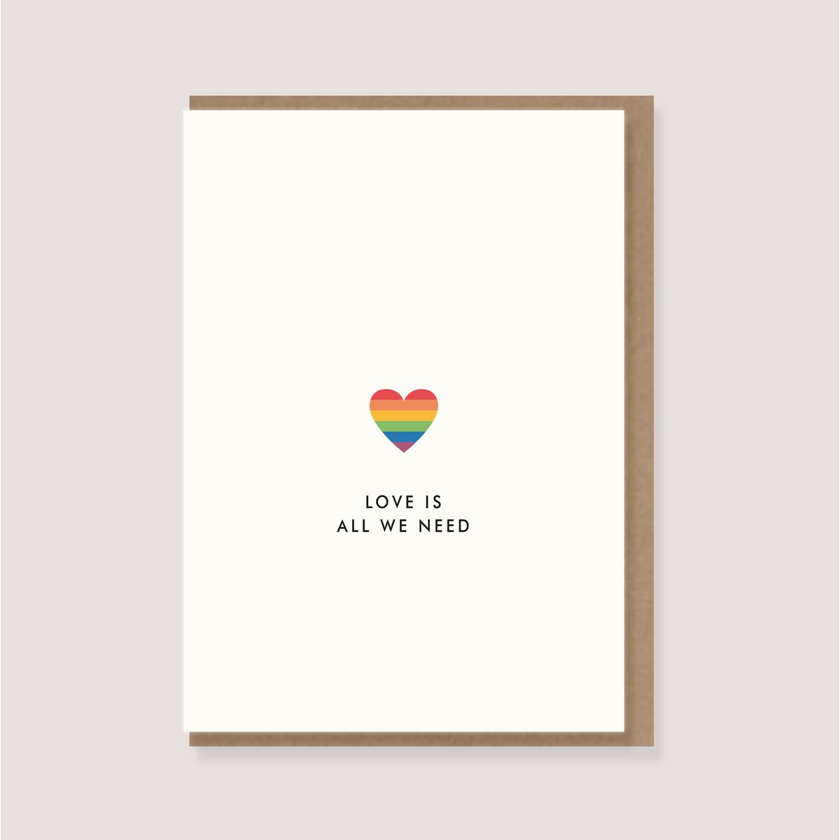 Klappkarte mit Umschlag - "Regenbogenherz - Love is all we need"