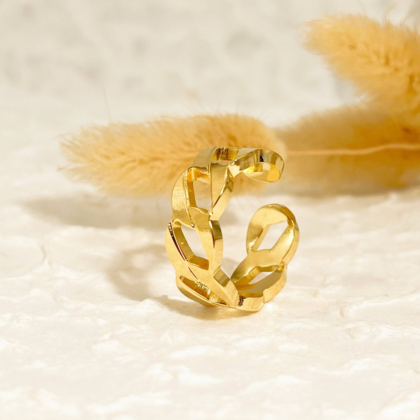 Dicker Gliederring | Gold edelstahl