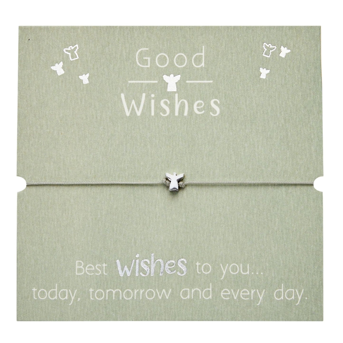 Armband "Good Wishes" | Engel | Edelstahl mit Backing card
