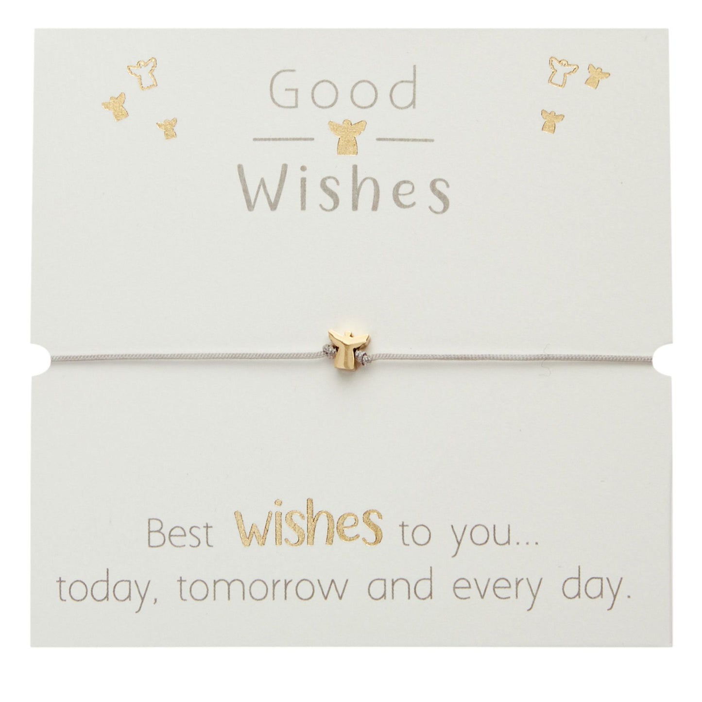 Armband "Good Wishes" | Engel | vergoldet mit backing card