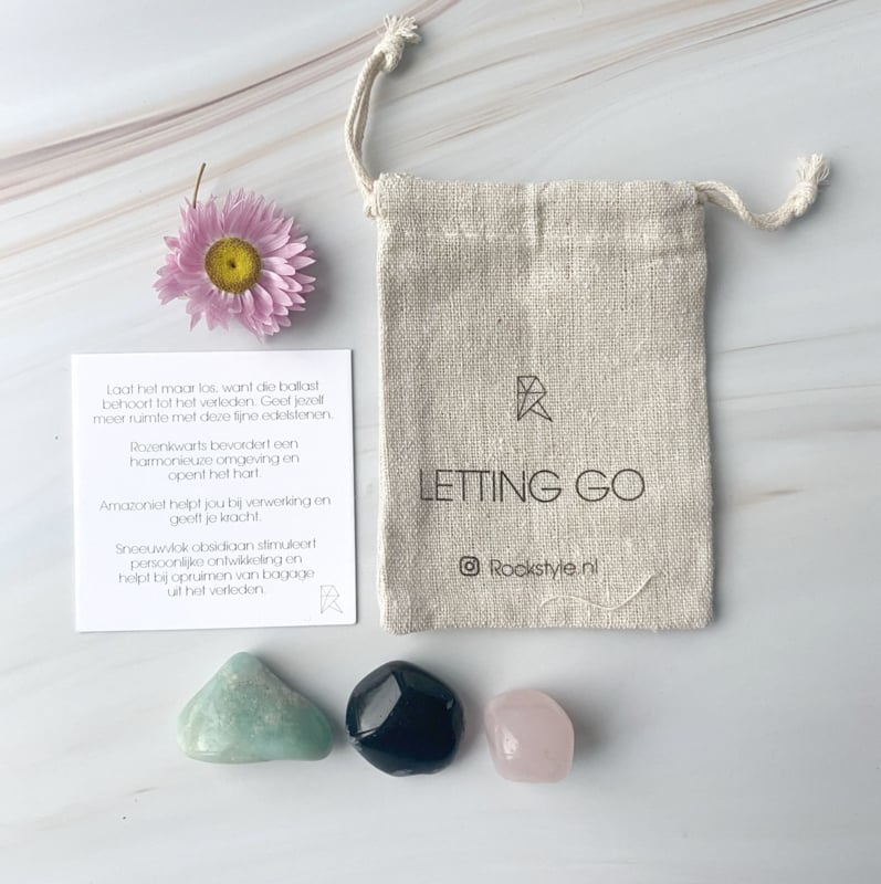 LETTING GO - Glückssteine Obsidian | Rosenquarz | Amazonit