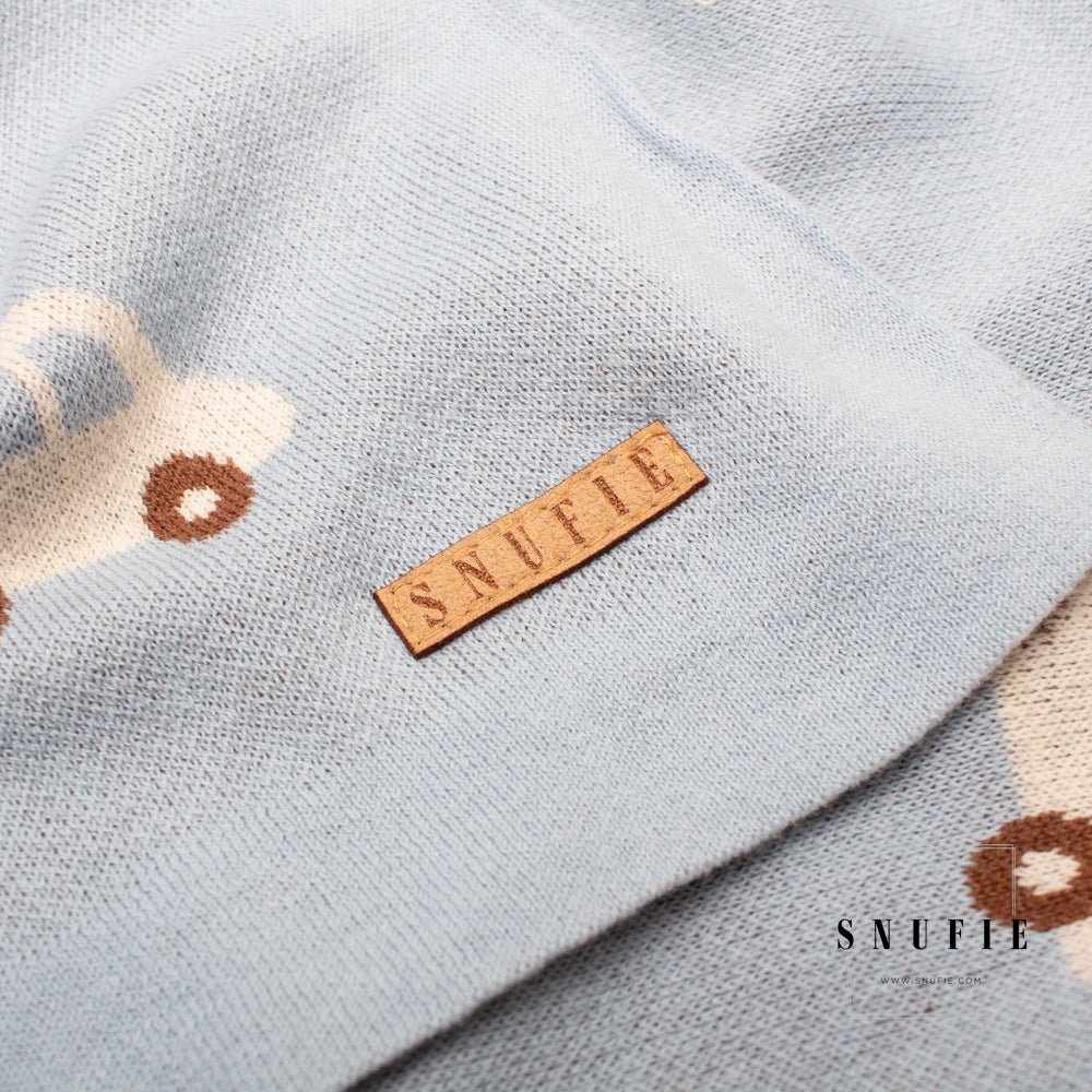 Krabbeldecke Babydecke Auto blau snufie baumwolle