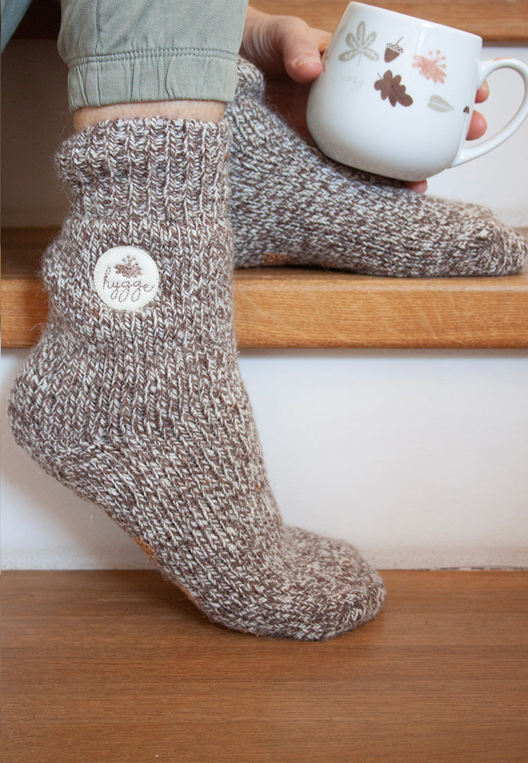 Wollsocken "Hygge" braun-melliert Adelheid
