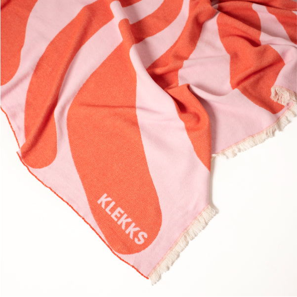 Klekks no5 decke baumwolle rosa orange