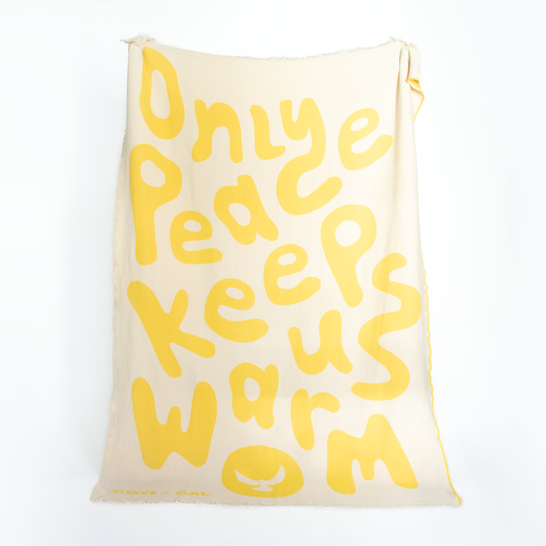 Baumwolldecke Klekks No.3 Only Peace keeps us warm