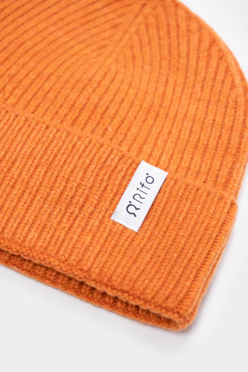 Mütze aus recyceltem Kaschmir | orange Rifo