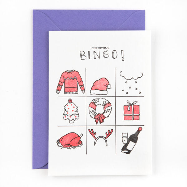 Klappkarte "Weihnachts Bingo" Letterpress Studio FLash