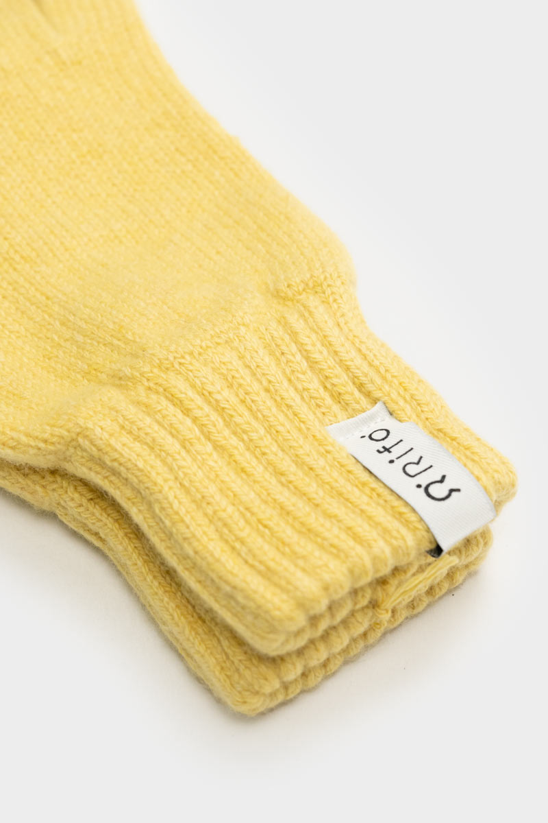 Handschuhe recyceltem Kaschmir | zitronengelb RIFO