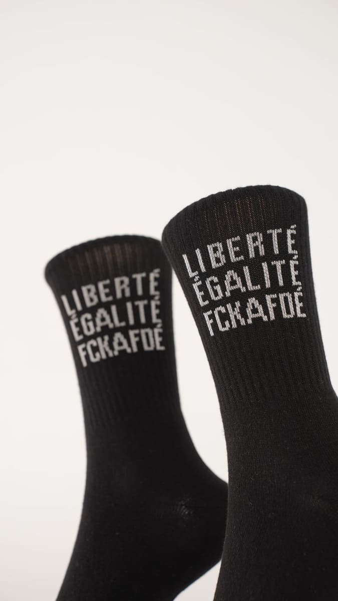 Tennissocken "Liberté, Égalité, Fck AFDÉ" | schwarz arrel