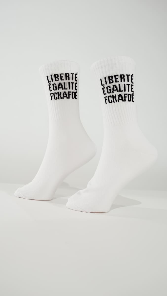 Tennissocken "Liberté, Égalité, Fck AFDÉ" weiss arrel
