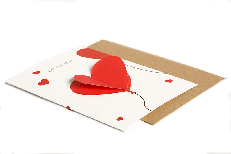 3D Klappkarte Hochzeit Herz