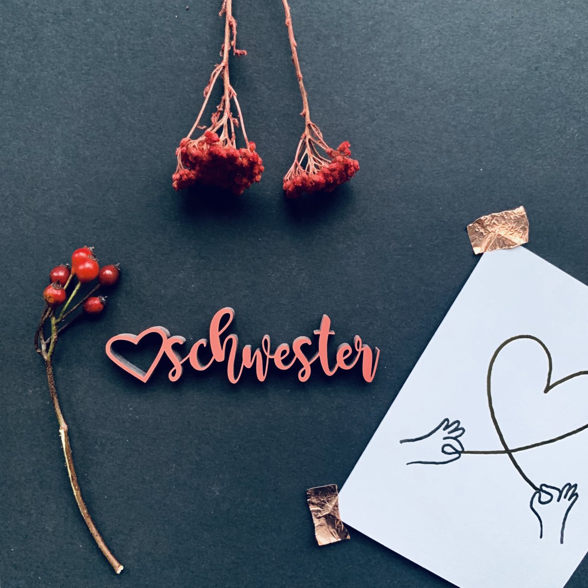 Schriftzug "Herzschwester"