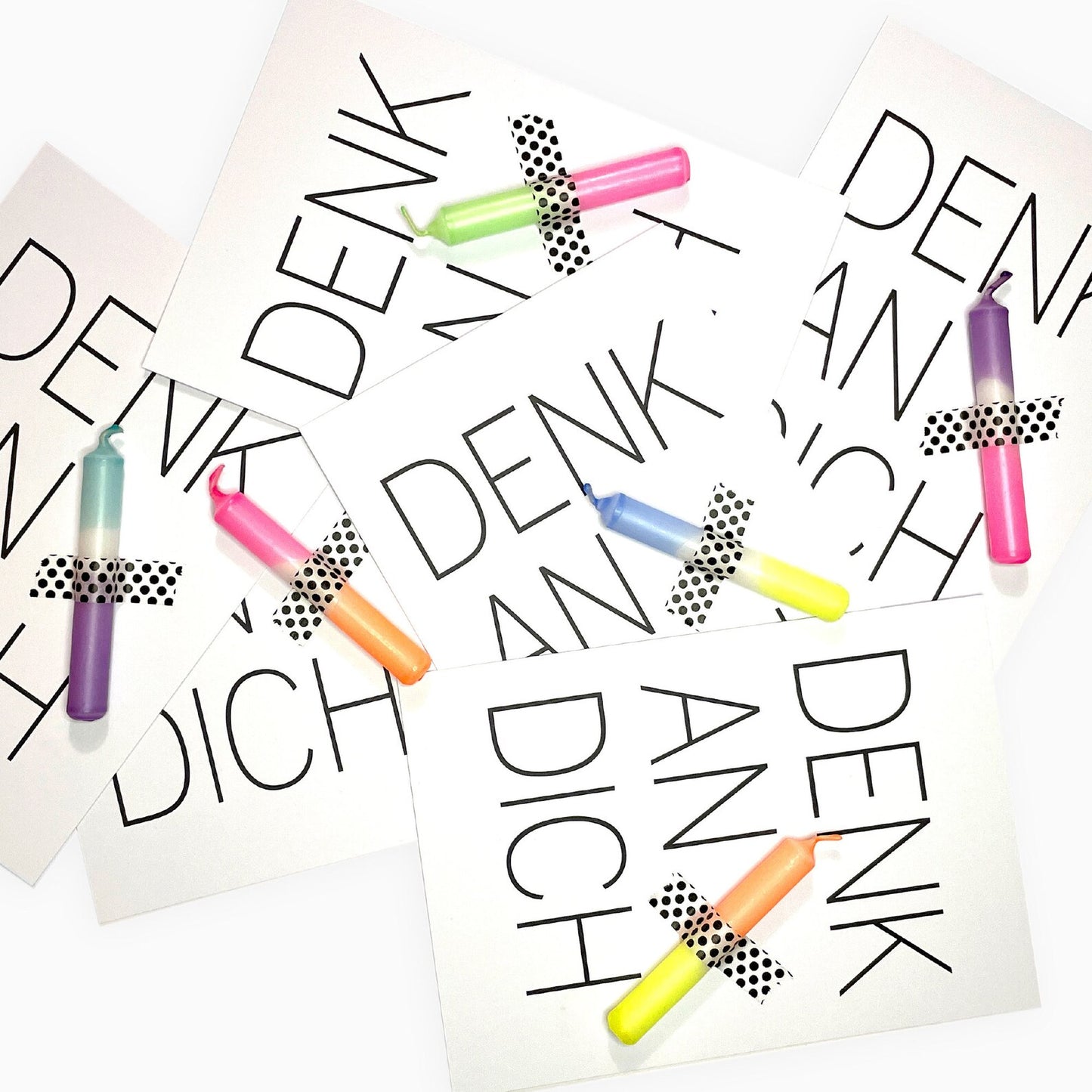 Kerzenkarte mit Umschlag A5 "Denk an dich"