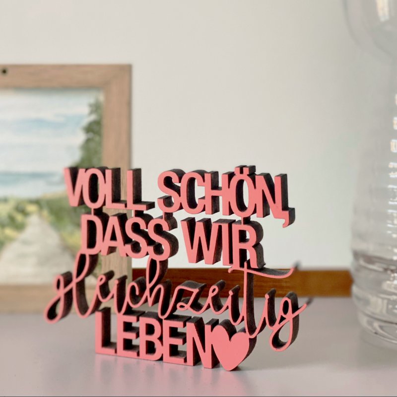 Schriftzug "Voll schön, dass wir gleichzeitig leben" S