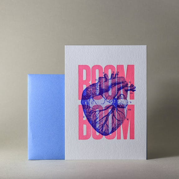 Postkarte BOOM BOOM - Letterpress