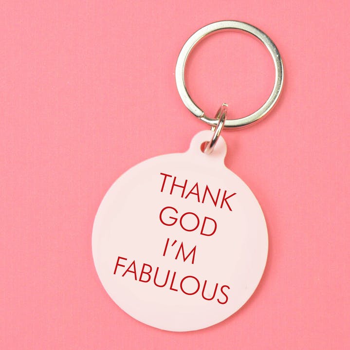 Schlüsselanhänger Thank God I´m Fabulous Flamingo Candles