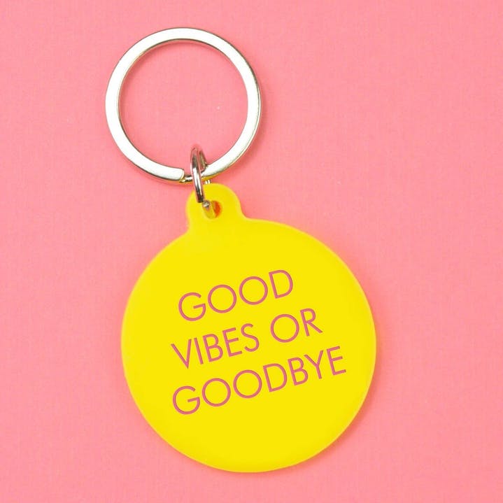 Schlüsselanhänger Good Vibes or Goodbye Flamingo Cadnles