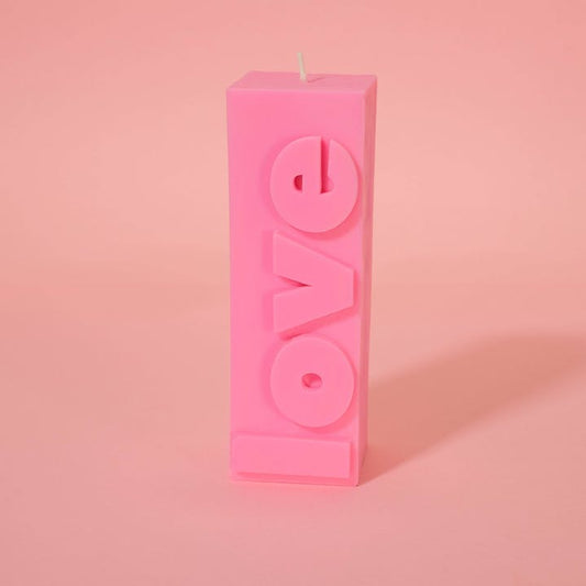 Kerze LOVE Statementkerze Blockkerze flamingo candles
