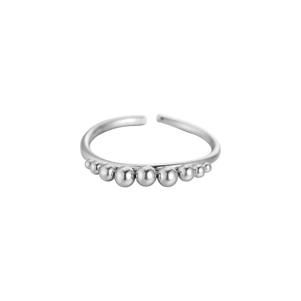 Ring Bubbles silber