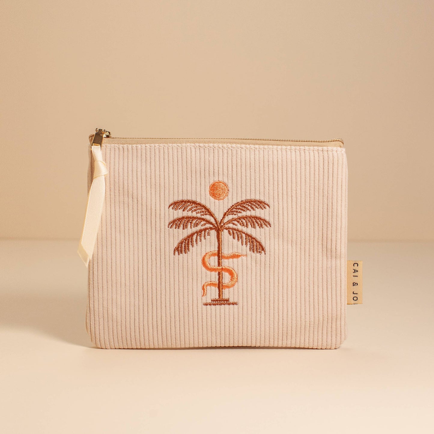 Cordbeutel | beige | Palme