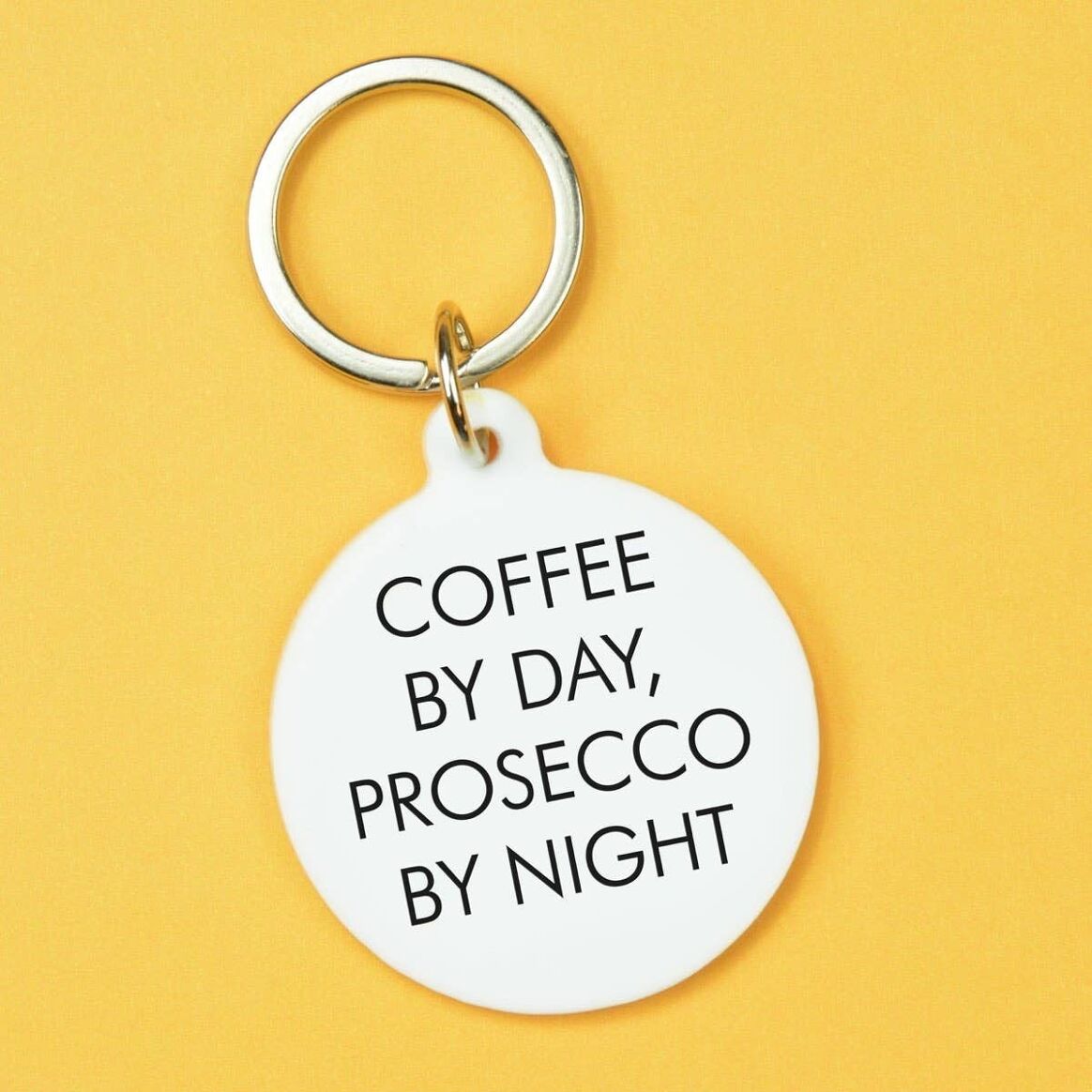 Schlüsselanhänger "Coffee by Day, Prosecco by Night"