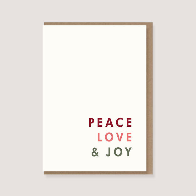 Peace Love Joy Weihnachtskarte Lottebom