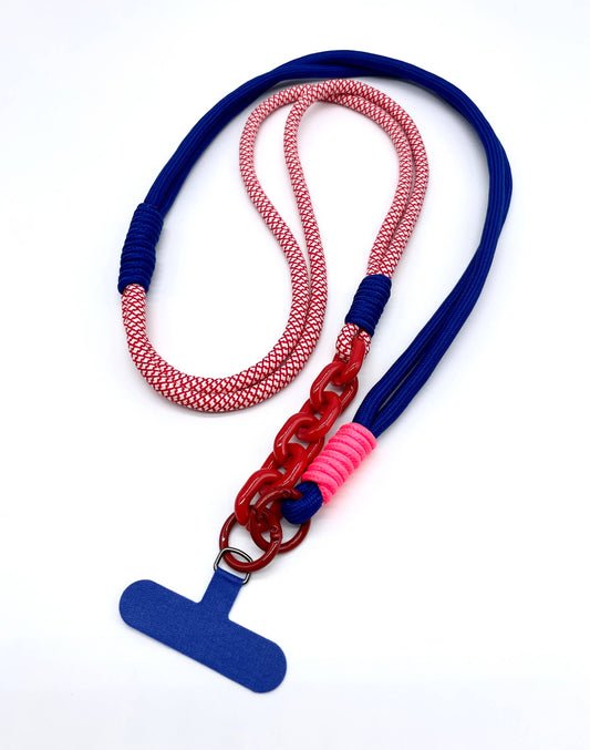 Handykette blau rot