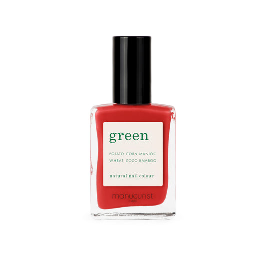 Nagellack "green" poppy red leuchtend rot nachhaltig vegan