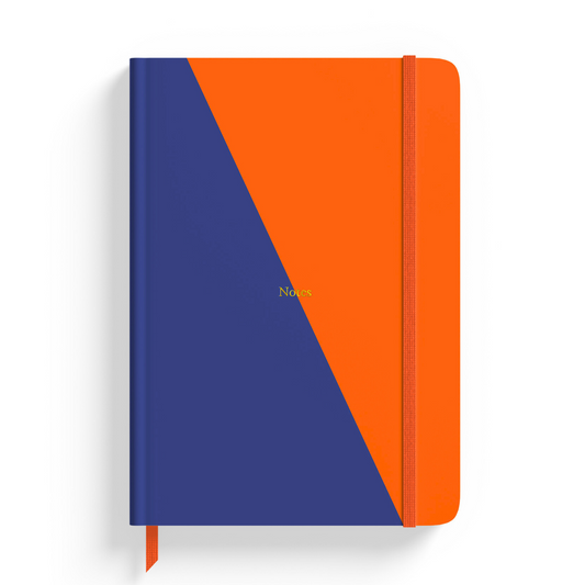 Notizbuch A5 blau & orange liniert