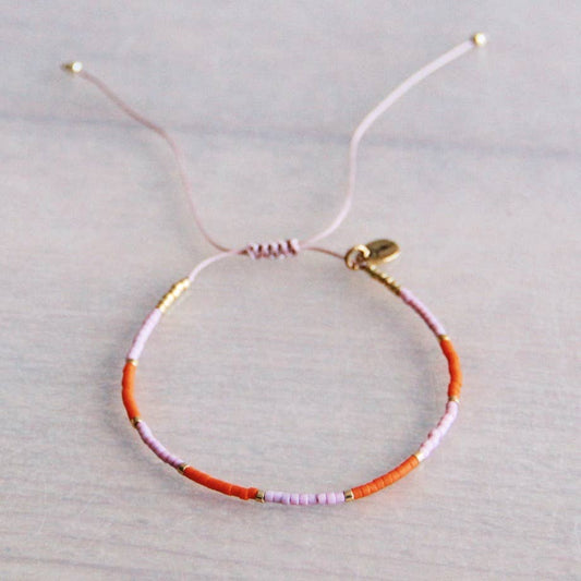 Miyuki Armband mit Farbblockierung — lila/orange