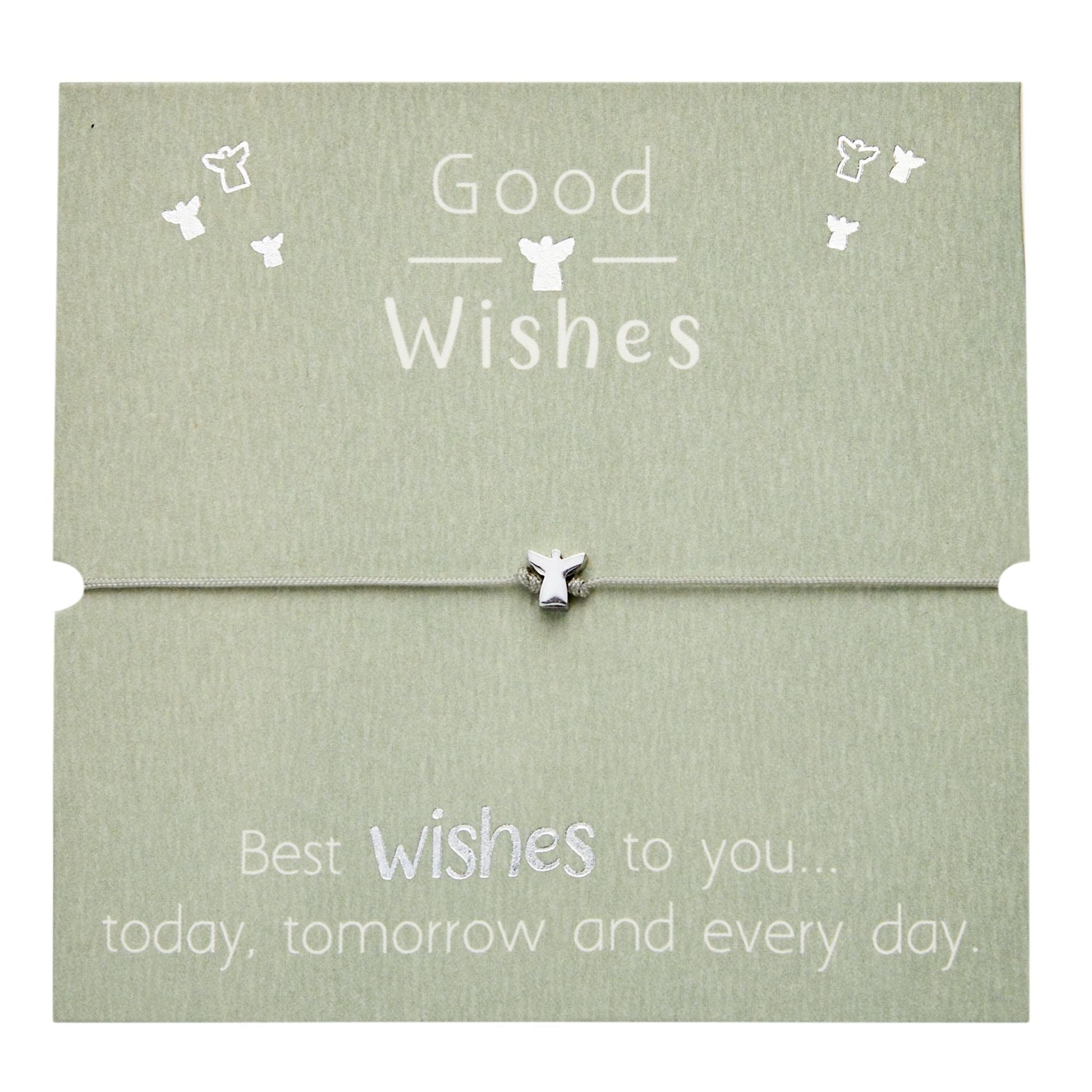 Armband "Good Wishes" | Engel | Edelstahl mit Backing card