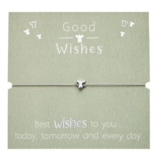 Armband "Good Wishes" | Engel | Edelstahl mit Backing card