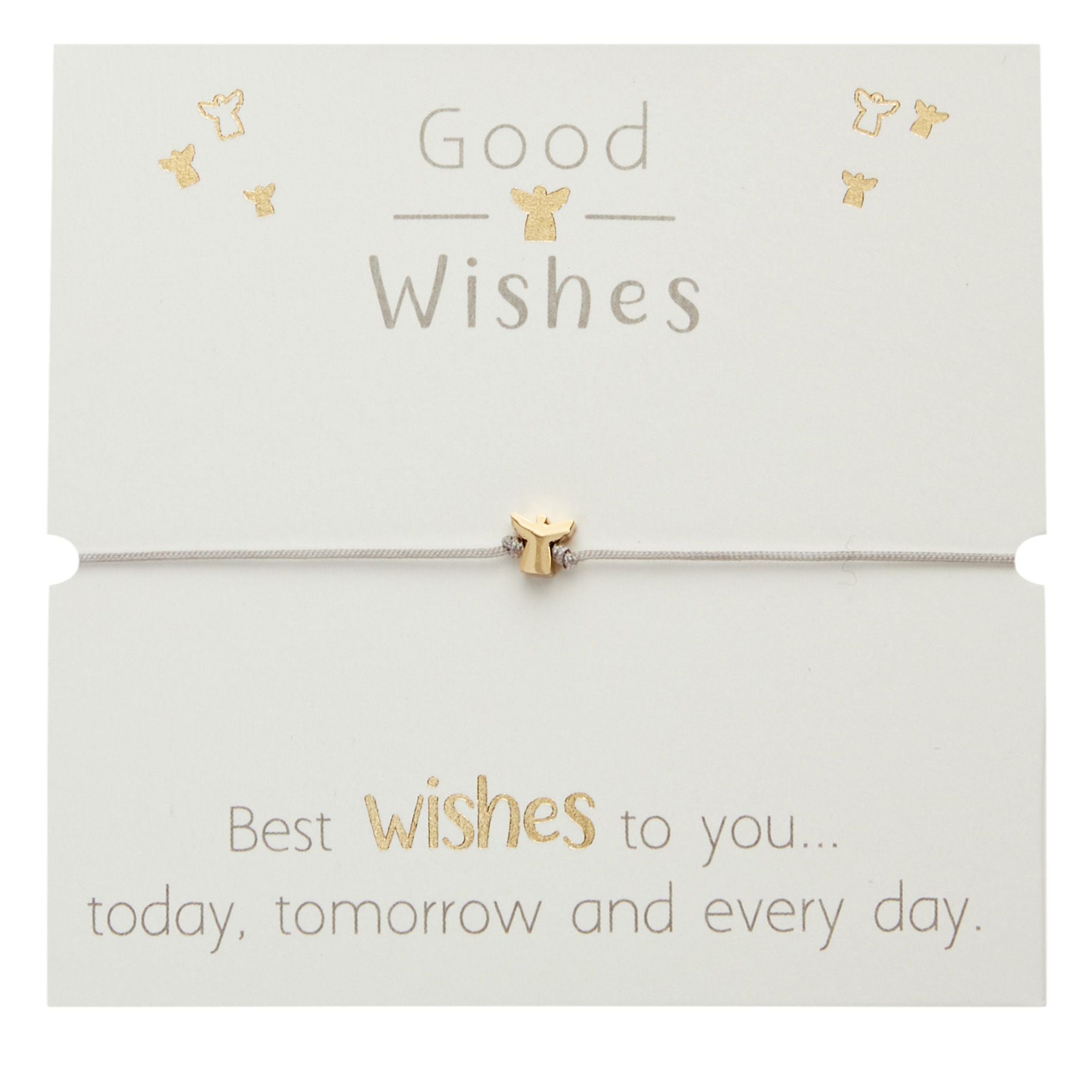 Armband "Good Wishes" | Engel | vergoldet mit backing card