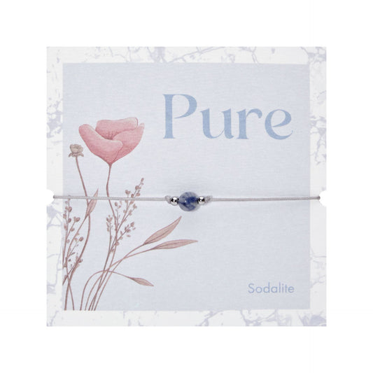 Armband "Pure" | Sodalith | Edelstahl  mit backing card