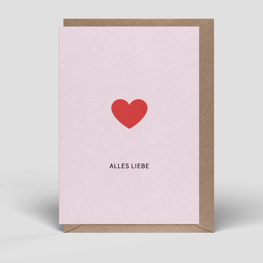 Geburtstagskarte - Herz - Alles Liebe