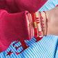 Miyuki Armband mit Farbblockierung — lila/orange