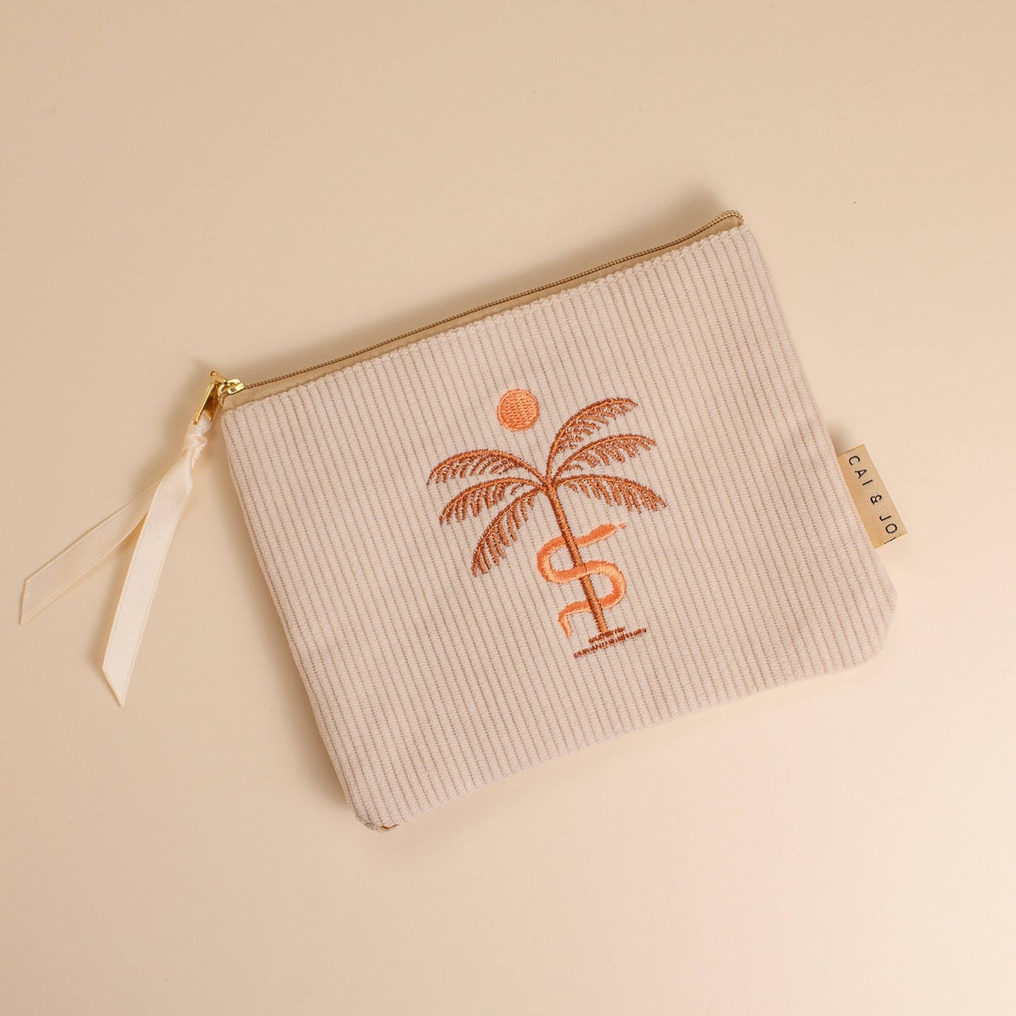 Cordbeutel | beige | Palme