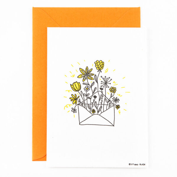 Karte „Umschlag mit Blumen“
