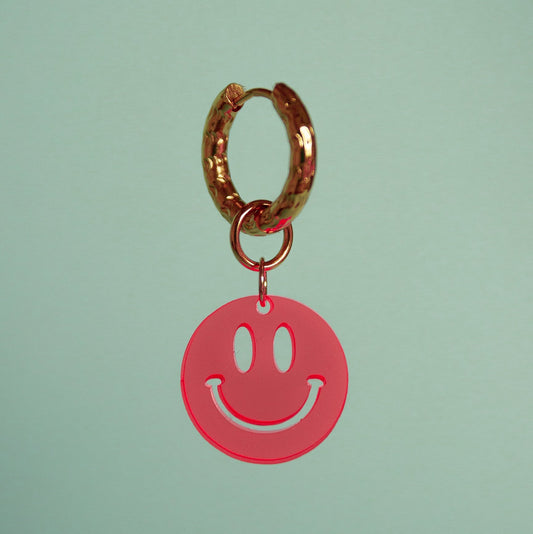 Ohrring Smiley fluo red Atelier Jean