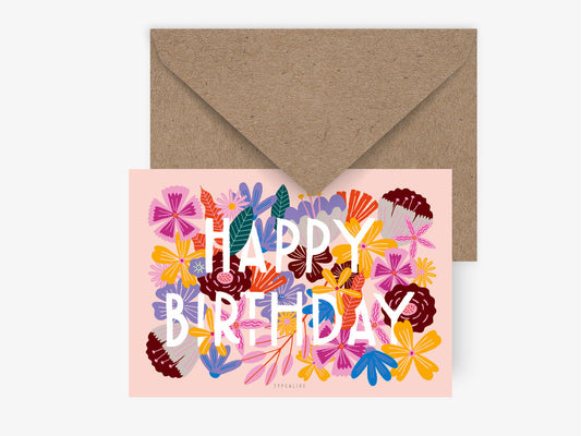 Postkarte "Bloomy Birthday" | florale Grüße | typealive