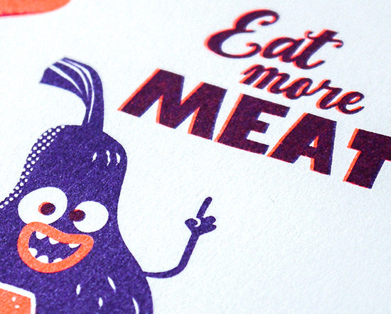 Poster "Eat more meat" A4 orange
