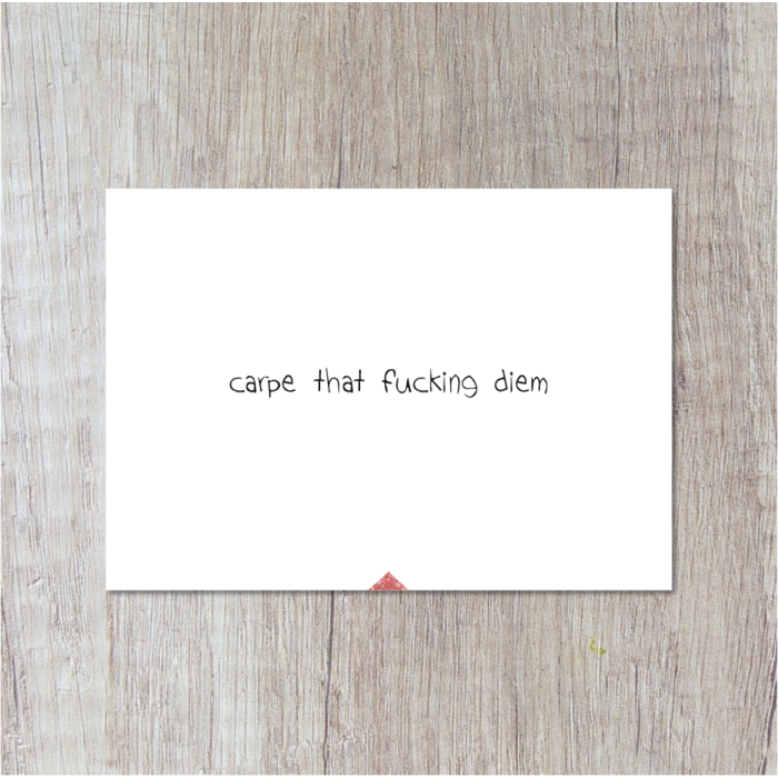 Postkarte „Carpe that fcking diem“