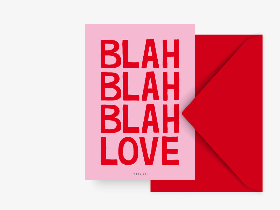 Postkarte "Blah Blah Love" | Grüße von Herzen | typealive